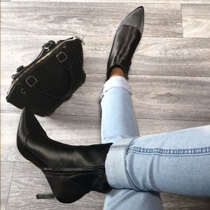 Forever 21 satin ankle booties